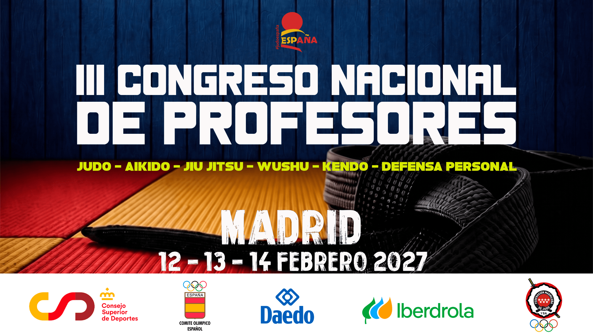 La RFEJYDA celebrará el III Congreso Nacional de Profesores del 12 al 14 de febrero de 2027 en Madrid