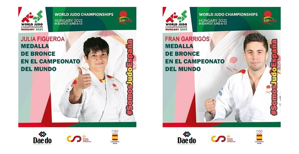 Julia Figueroa y Fran garrigós medallas de BRONCE en el Campeonato del Mundo de Judo 2021